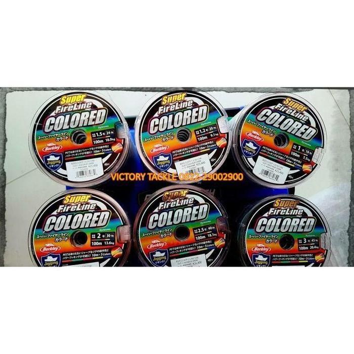 SENAR PANCING BENANG PANCING PE Berkley Super Fireline COLORED 100 METER Multicolour Victory Tackle