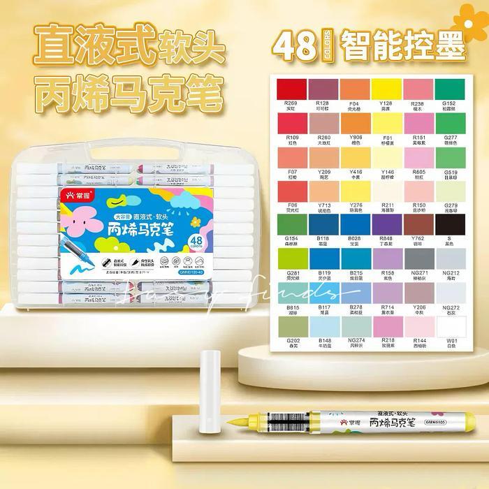 48 WarnaAcrylic Brush Marker Grasp Tabung / Cat Akrilik Kuas GMM5105