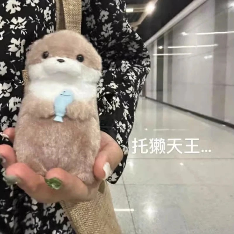 New 11cm Otter Doll Cute Little Otter Little Animal Plush Toy Cute Internet Red Wind Mini Doll Table