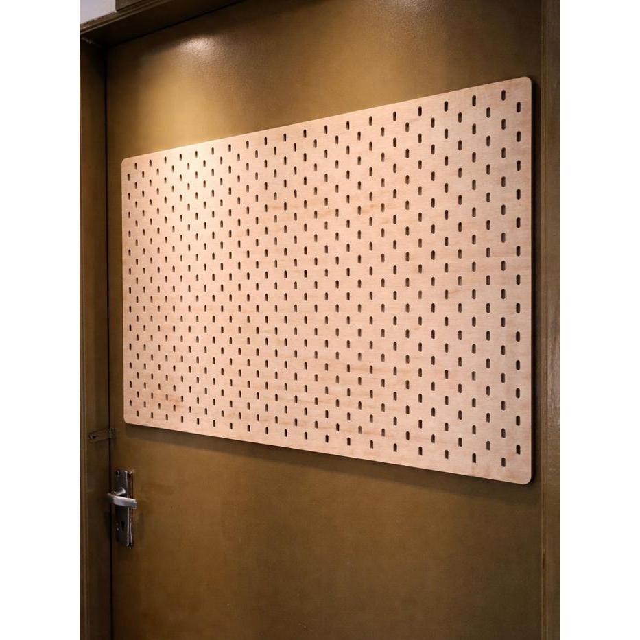 Ready Pegboard Kayu Wooden Pegboard Papan Bolong Wall Organizer Bahan Kayu Impor Terlaris