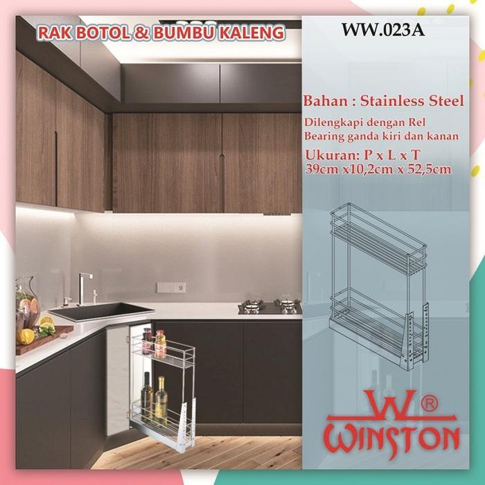 Rak Tarik Botol Stainless Winstonsby WW 023A for Kitchen Set Cabinet