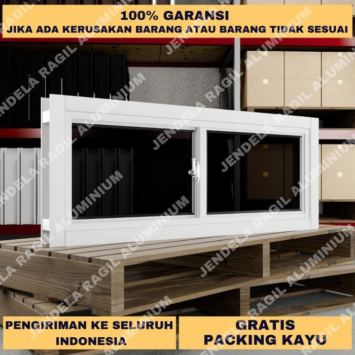 Tinggi 50 cm x Panjang 100 cm (50x100) Jendela Boven Aluminium Kaca Sliding