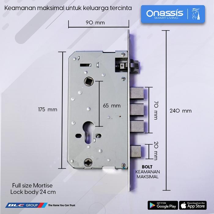Onassis Kunci Pintu Digital Smart Lock T62 Pro Fast Fingerprin Recognition & 5 Unlock Ways