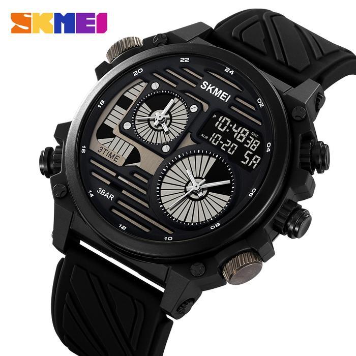 Jam Tangan Kekinian Jam Tangan Pria Analog-Digital Sport Tahan Air Tali Silikon Skmei 2202 Jam
