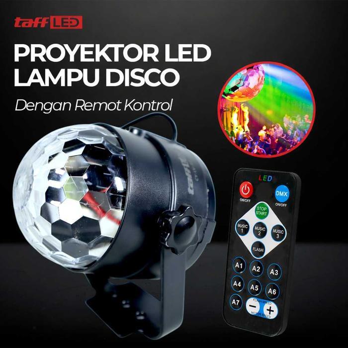 TaffLED Proyektor LED Lampu Disco Kristal dengan Remote Control EU Plug