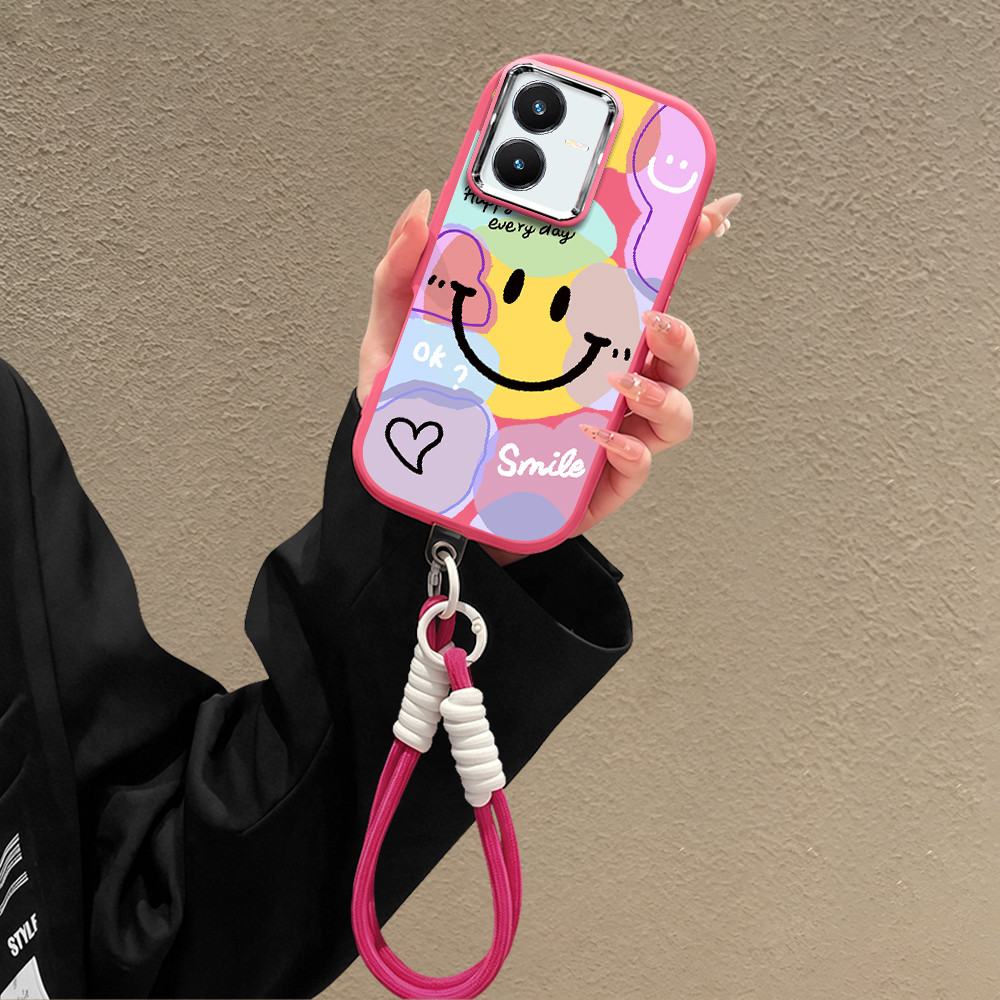 Casing HP Softcase Tali Gantungan Lanyard VIVO Y22 Y22S Y35 Korean Style Cute Lucu PDD-5023