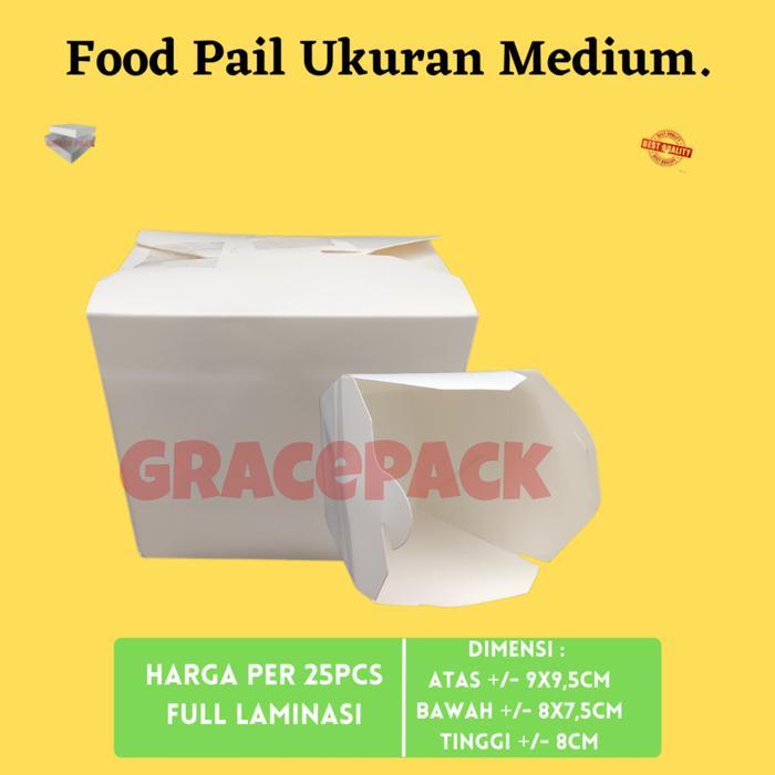 food pail putih box M (25 pcs) Starindo / rice box M white full laminasi