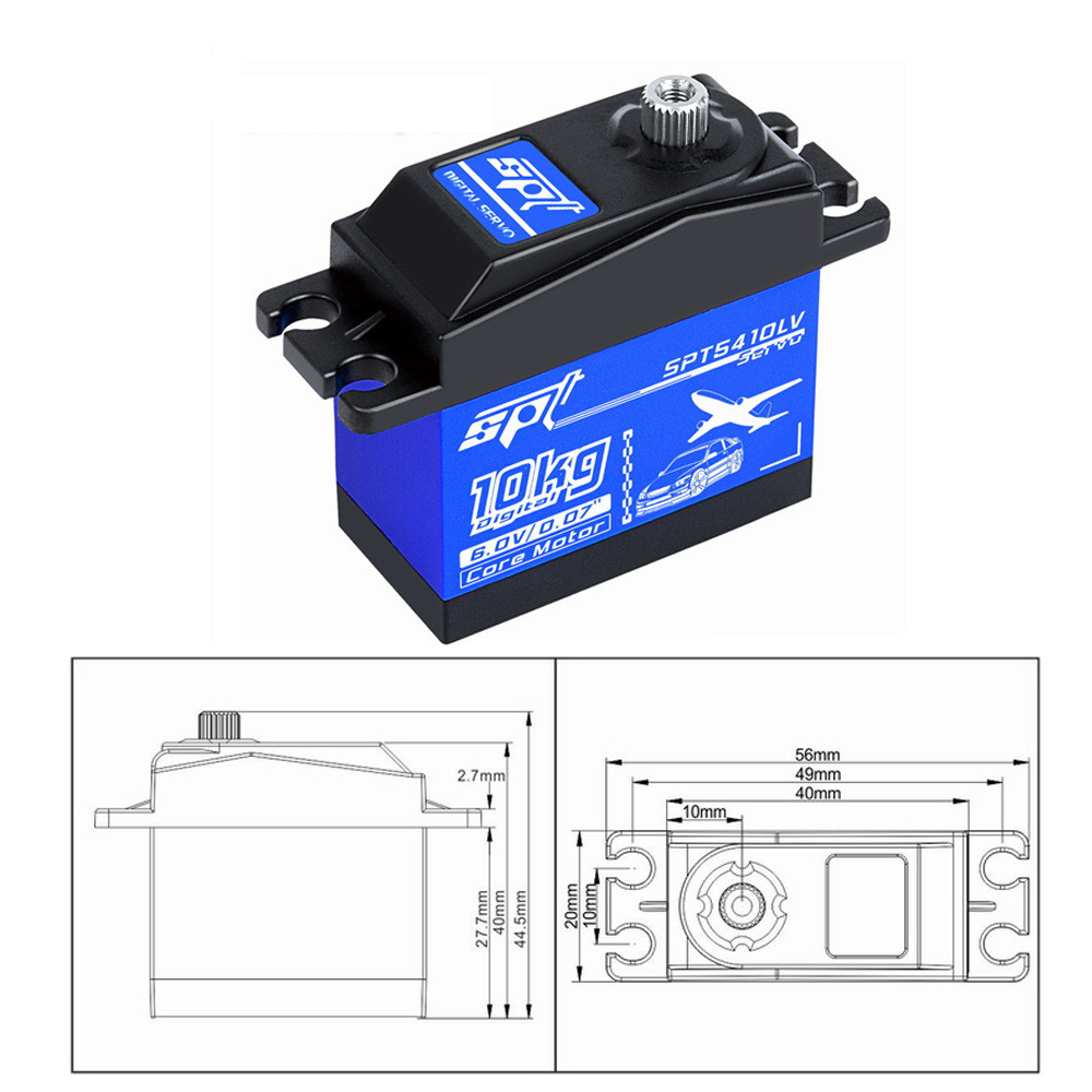 SPT SPT5410LV 10kg High-Speed Metal Gear Standard Servo Large Angle Digital Servo for 1:10 Rc Drift