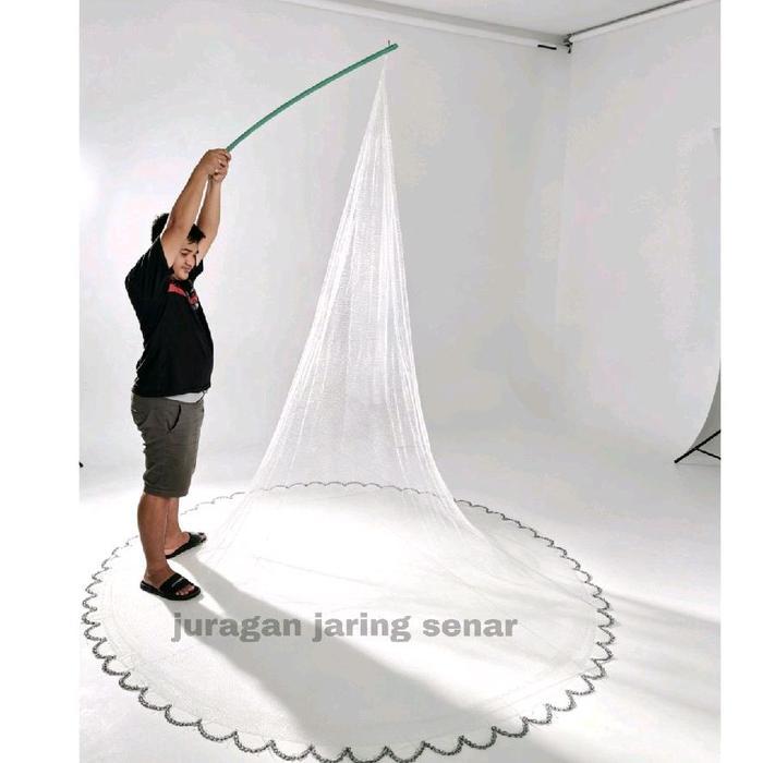 Jala ikan, jala lempar 2,5 meter bahan senar siap pakai, jala udang, jala sungai, jala laut