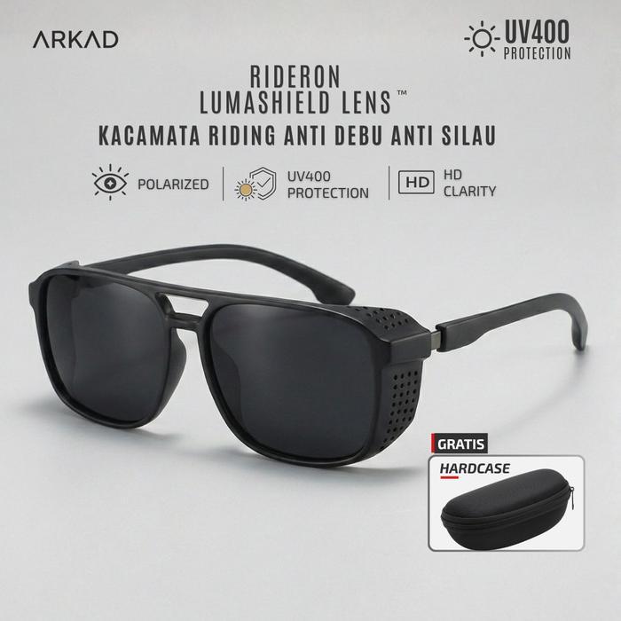 SALE [Kacamata Riding] Rideron - Kacamata UV400 Polarized Anti Debu Anti Silau Original