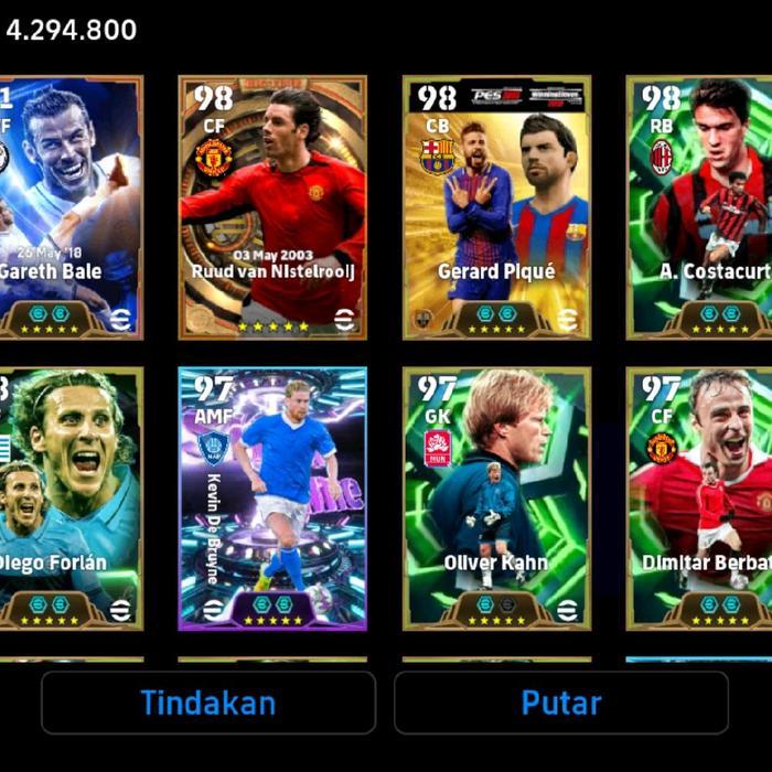 READY Koin Efootball 1500 Gareth Bale Biru 107 Berbatov Pique Costacurta Park jisung Forlan Siap