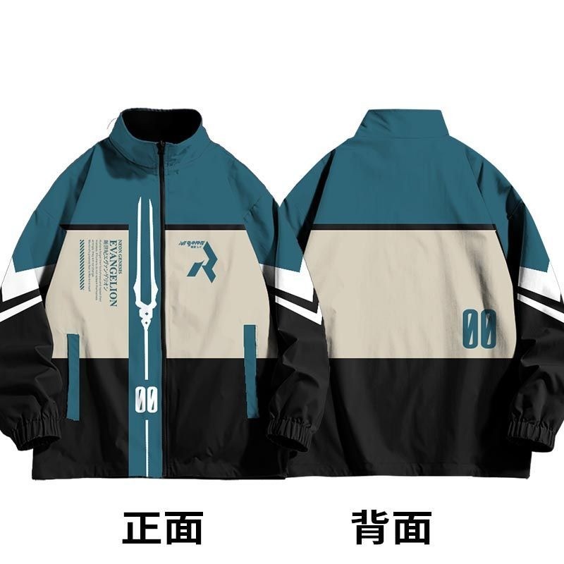 Evangelion Jacket Anime Cartoon EVA Print Casual Coat Hoodie Sweatshirt for Men Women Teens Boys