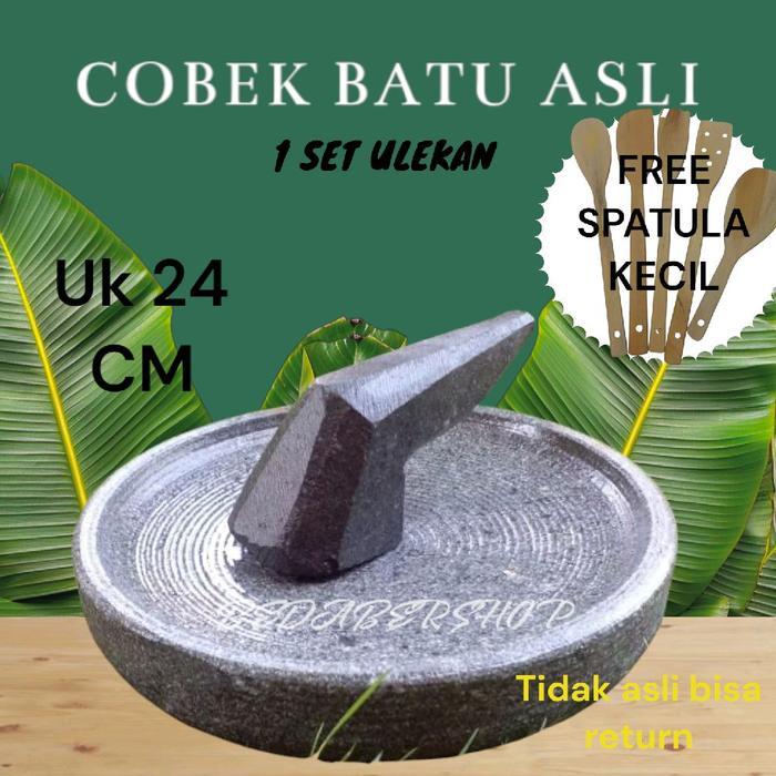 Cobek Batu Asli Tahan Gores Cocok Untuk Giling Bumbu Dapur Hasil Nikmat Dan Halus Penggilingan cabe