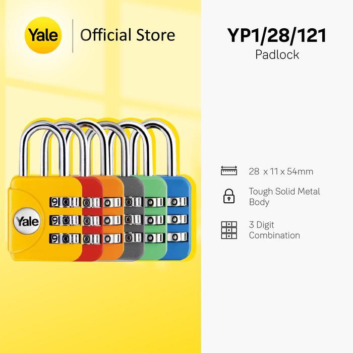YALE YP1/28/121/1E TRAVEL LOCK EMERALD (GREEN) 28 MM 3 CODE LOCK