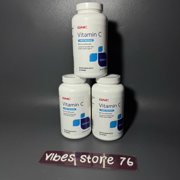 GNC Vitamin C Timed-Release 1000 mg - 180 Vegetarian Caplets (180 Servings)