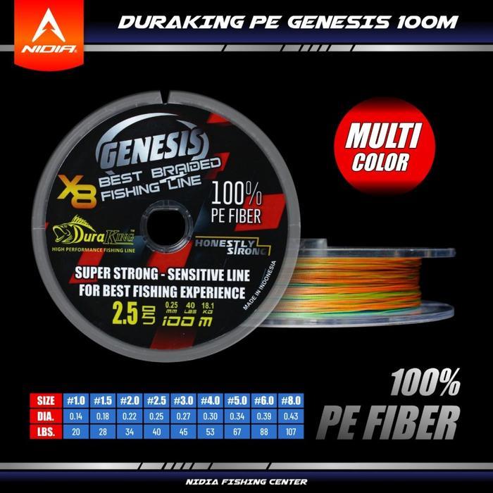 Cairomartt- Senar Pe Duraking Genesis X8 Per 100M Connecting - Multi Color [Kode 1Kode 2Kode 3Kode