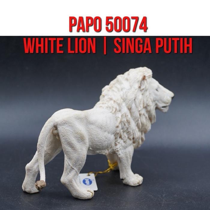 Terlaris Papo 50074 White Lion Singa Putih Panthera Leo Krugeri Raja Hutan Mainan Figure Binatang