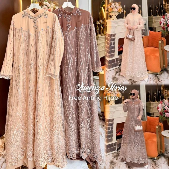 gamis dress queenza mewah Payet set jilbab aairiz