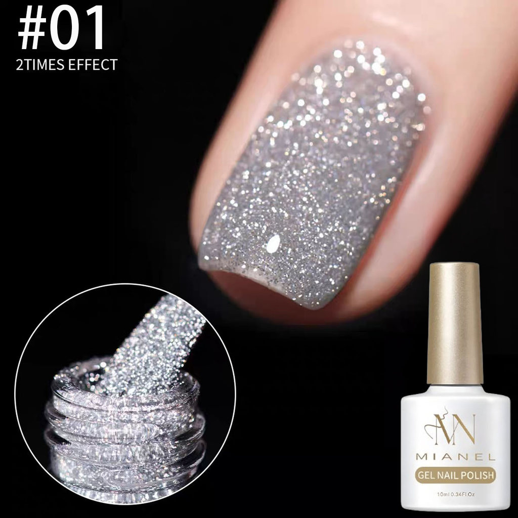 10ML 112PCS Red Nails Crushed Strobe Diamond Gel Nail Polish White Temperament High Density Glitter