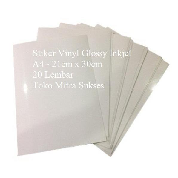 NEW Stiker Vinyl Glossy Inkjet A4 ORIGINAL