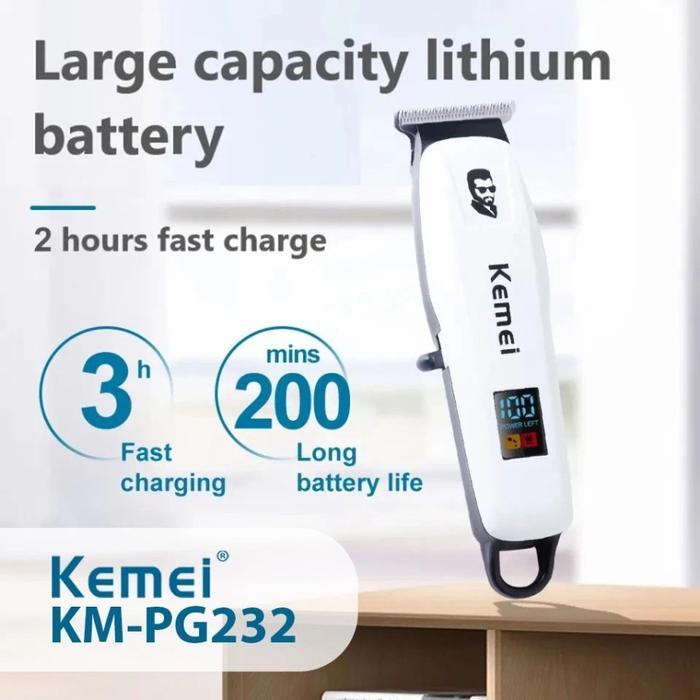 KM-PG232 Kemei Hair Clipper - Mesin Cukur Rambut Brewok Jenggot.