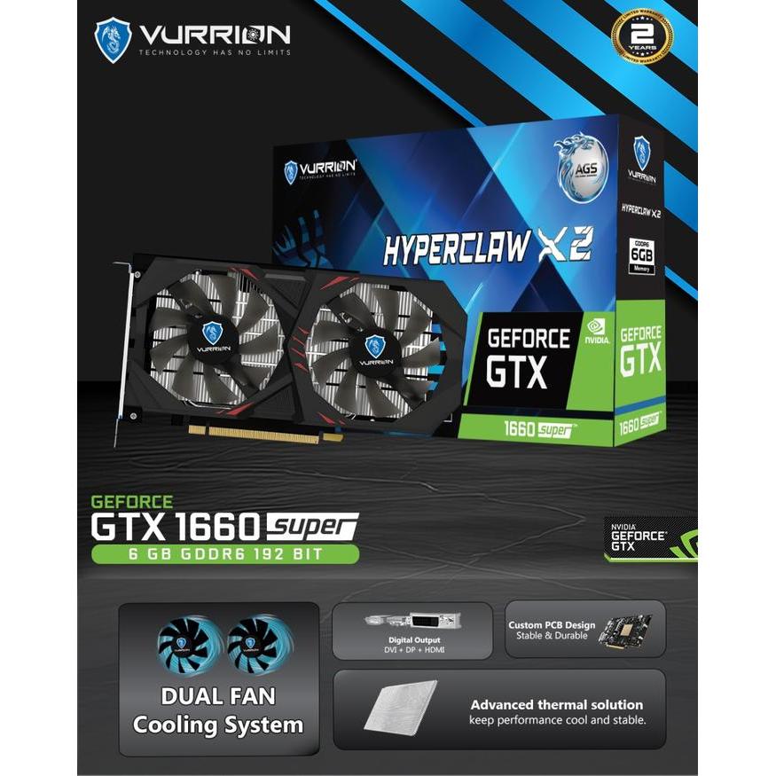 VURRION GEFORCE GTX 1660 SUPER 6GB GDDR6 DUAL NVIDIA VGA / 1660S