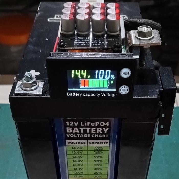 baterai lifepo4 12v 100ah 4s With BMS120a,active balancer 5a+voltmeter - volt bms balanc, Packing Bu