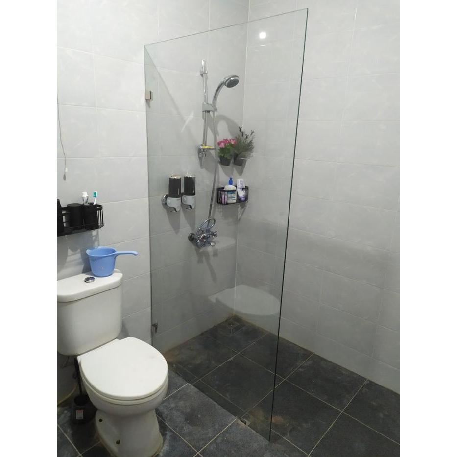 Sekat Kaca/Partisi Kaca Kamar Mandi 10mm Tempered