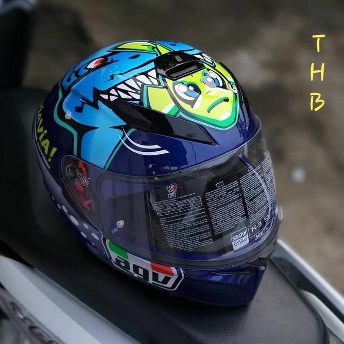 Helm Agv K3 Sv Misano Shark Via Via Via Blue