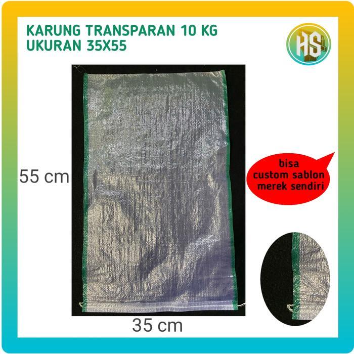 karung beras 10kg transparan ukuran 35x55 bisa costum sablon merek sendiri