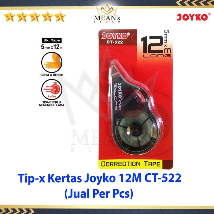 New Tip-x Kertas Joyko 12M CT-522 / Correction tape Joyko CT 522 12M