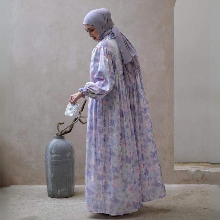 Eclemix Dress Rula Dress Wanita Baby Doll Vintage Muslim Gamis Gaun Mewah Kondangan