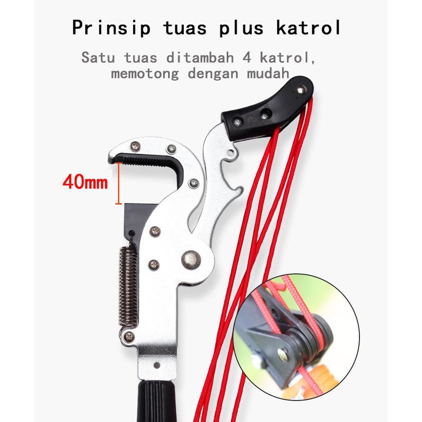 Tree Pruner Galah Tongkat Pemotong Gergaji Gunting Dahan Ranting