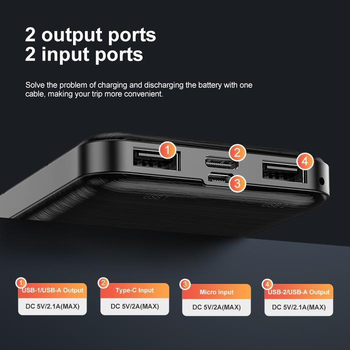 KUULAA KL-YD33 Super Cheap 10000mAh Power Bank