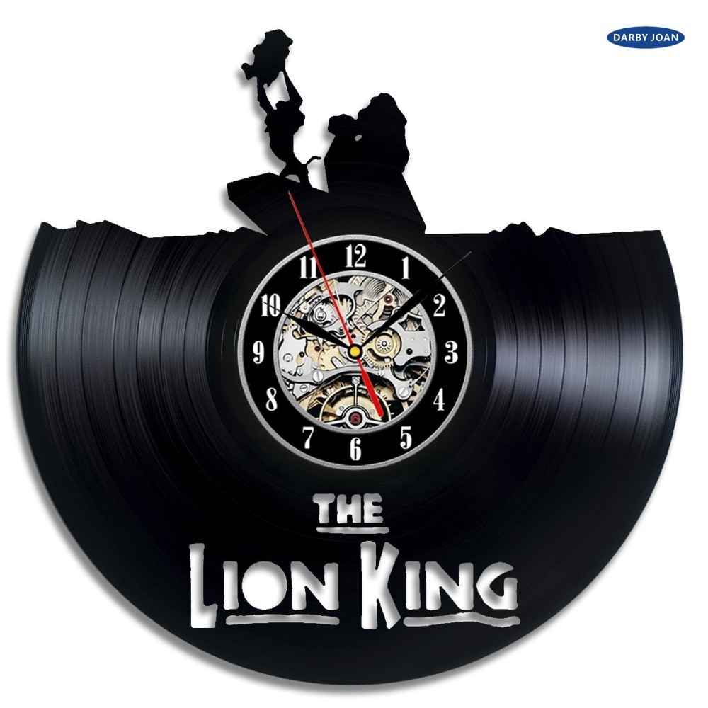 The Lion King Art Vinyl Wall Clock Gift Room Modern Home Record Vintage Decoration