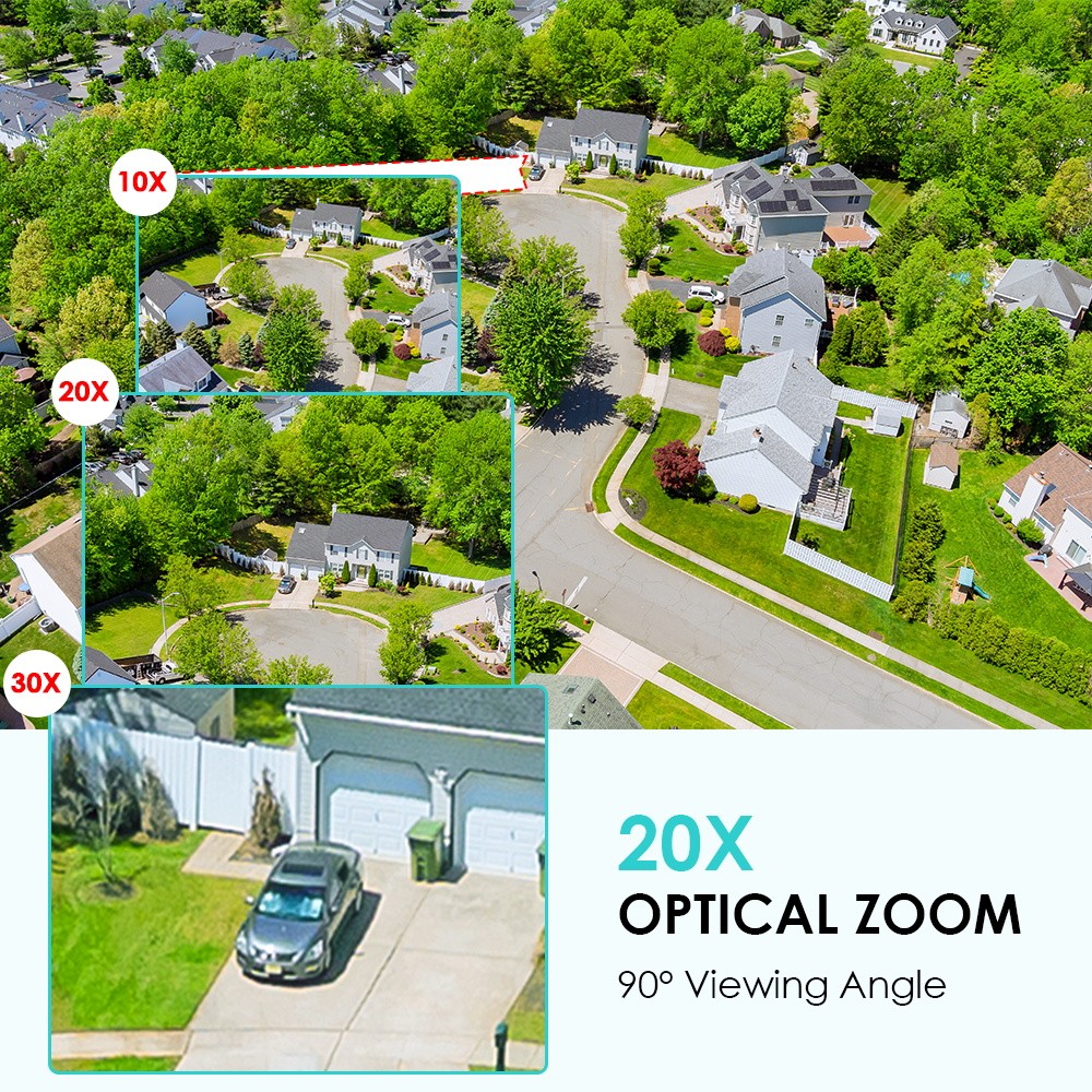 5MP 20X Optical Zoom Video Surveillance WiFi Camera Waterproof 100M Night Vision Police Light Alarm 