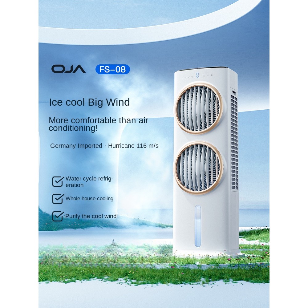 Fan Refrigeration Household Cooling Bedroom Light Tone Electric Air Cooler Mobile Vertical Water-Coo