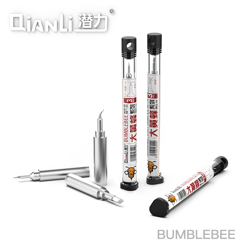 QIANLI BUMBLEBEE Soldering Iron Head for Jump Wire Filling Point 0.2MM 0.3+MM K J I 936 Universal We