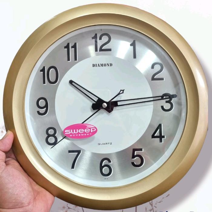 Do- jam dinding rosegold diamond mesin sweep silent