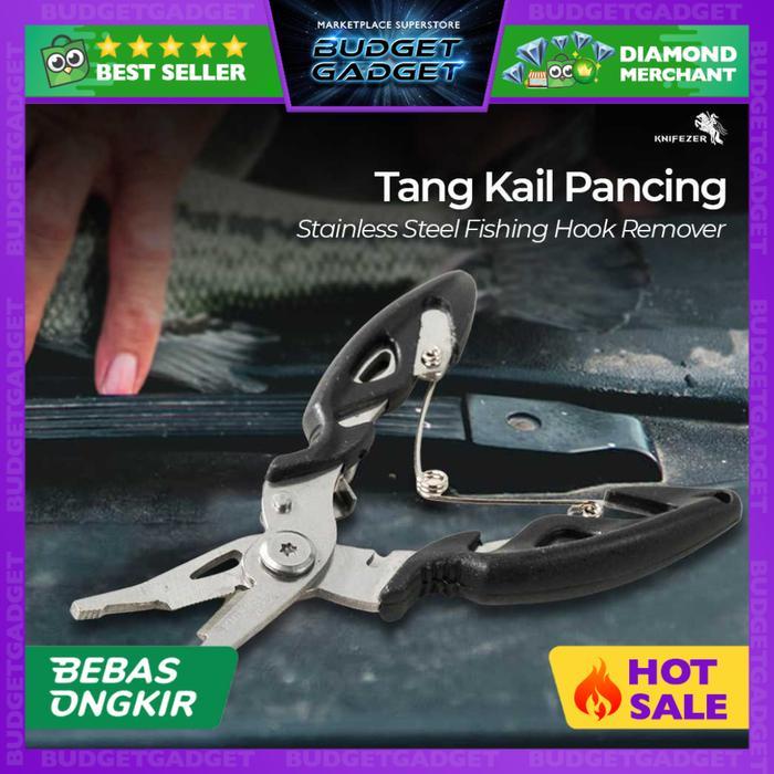 Knifezer Tang Kail Pancing Stainless Steel Fishing Hook Remover Tang Mancing Untuk Melepas Kail