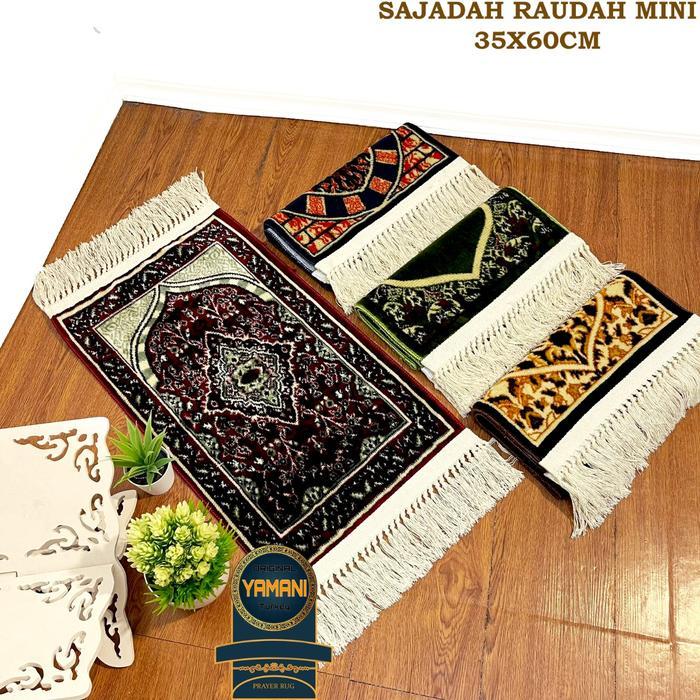 yvd1- Terbaru Sajadah Kecil Muka Tebal Motif Raudah Halus Dan Lembut