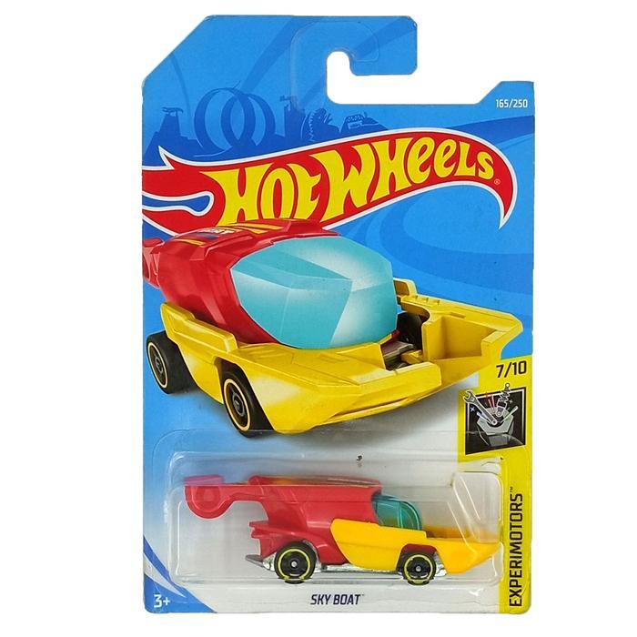 Hot Wheels Sky Boat Red Yellow Hw Experimotors Mainan Hotwheels