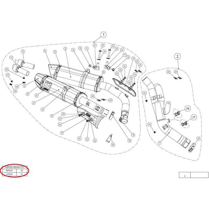 ORIGINAL Sve Kit Silencer Knalpot P-RKS225ZT32 R1 AKRAPOVIC P-RKS225ZT32 READY STOCK