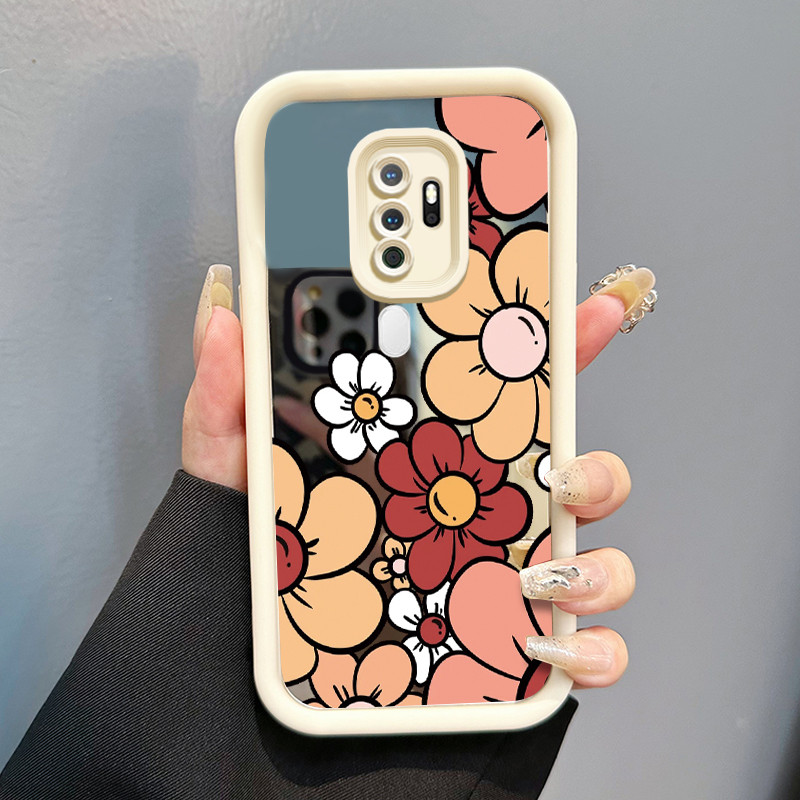 Casing Hp OPPO A5 2020 OPPO A9 2020 Case HP Casing pola Bunga Kasing cermin Cesing Silikon Softcase