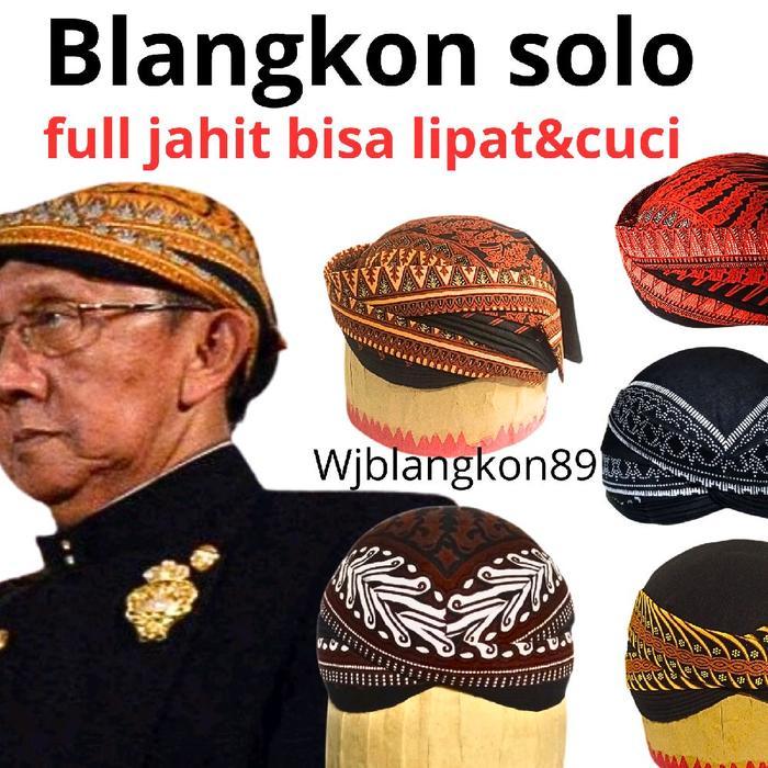 blangkon solo full jahit bisa lipat bisa cuci tanpa lem tanpa kertas