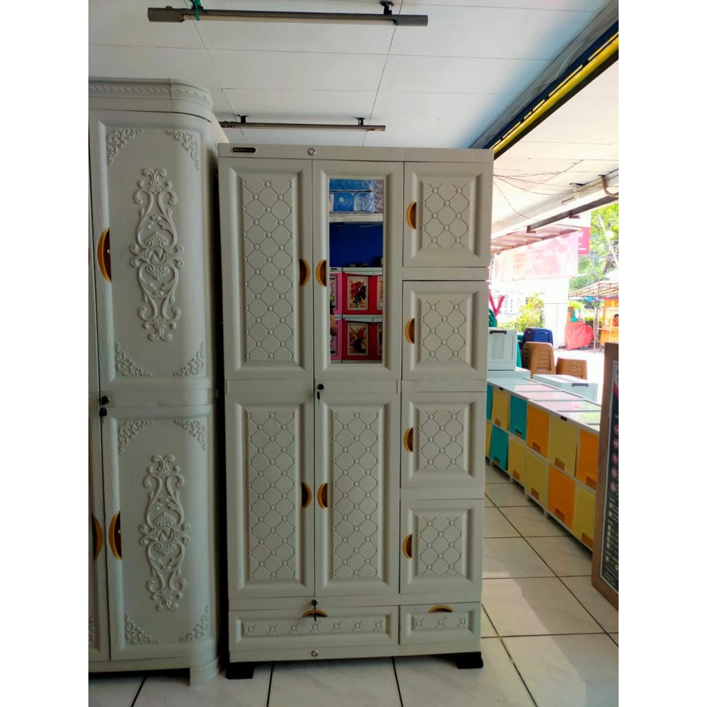 Lemari Pakaian Plastik Napolly Minimalis Putih Midicab-3408 BOGOR