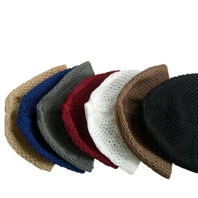 PECI HAJI RAJUTAN WARNA / TOPI RAJUTAN / PECI RAJUTAN / KOPIAH RAJUTAN