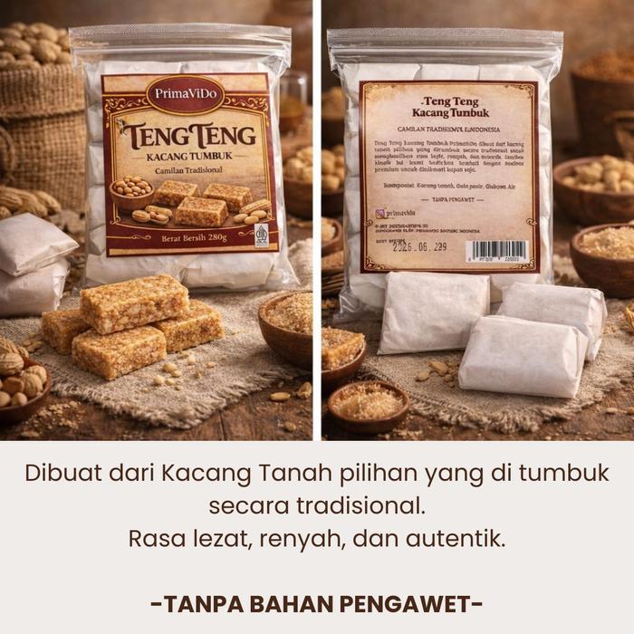 [BISA KIRIM INSTANT] Teng Teng Kacang Tumbuk isi 10 Snack Kacang Tanah Tumbuk dengan Gula Asli