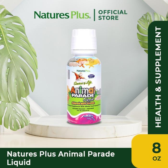 Natures Plus Animal Parade Liquid 8oz (236.56 ml) Vitamin Cair Anak Rasa Enak Nutrisi Lengkap, Mudah
