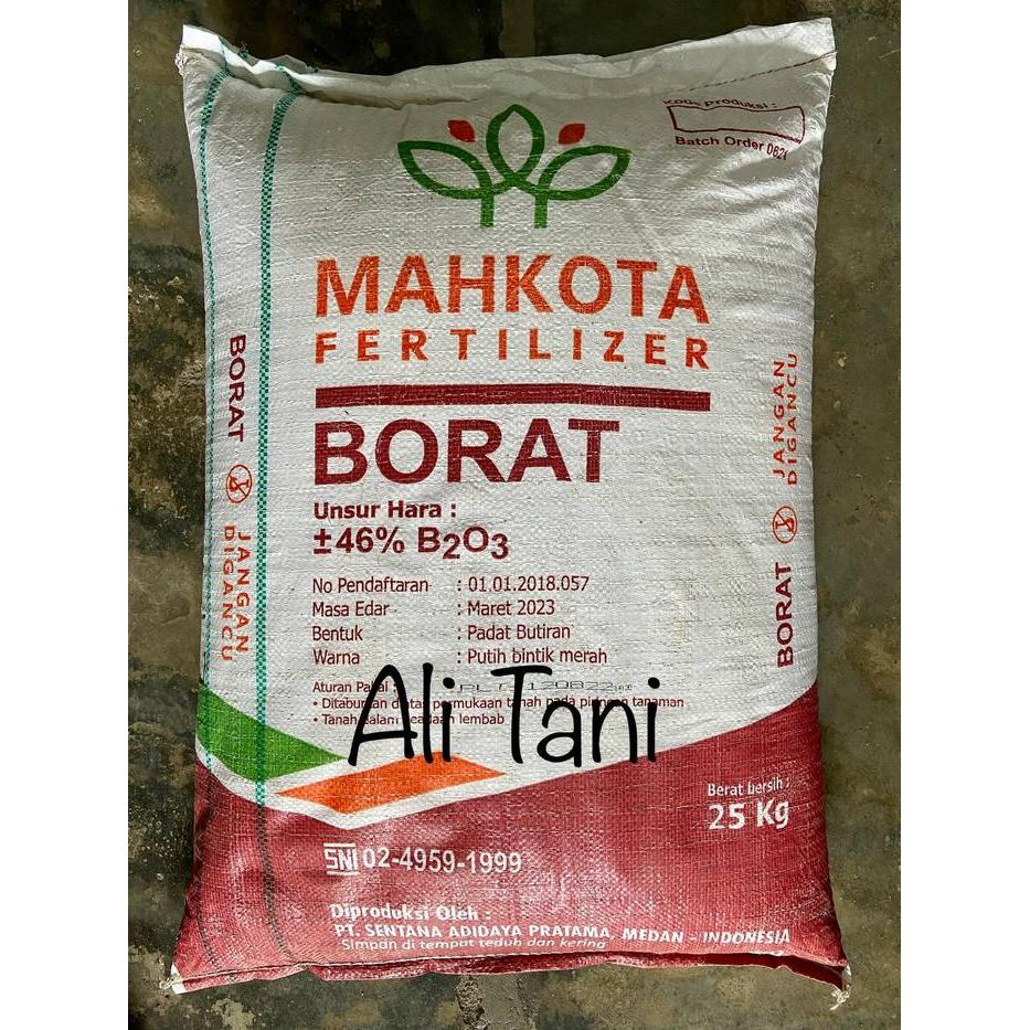 TERLARIS Pupuk Borate/Borat/Boron cap Mahkota Kemasan 25 KG READY